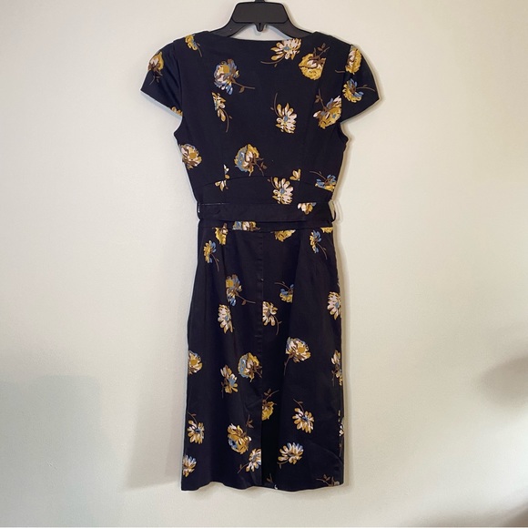 Boden Black Floral Shift Dress size 2R - Picture 2 of 14